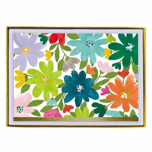 Bright Floral Greeting Cards, Box of 16