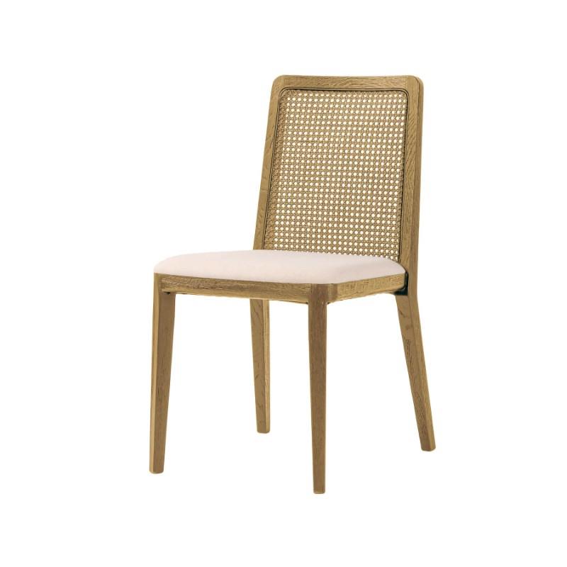 L.H. Imports Cane Dining Chair - Oyster Linen/Natural