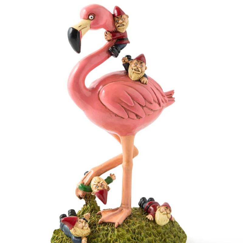 Bigmouth Inc. Pink Flamingo Gnome Figurine