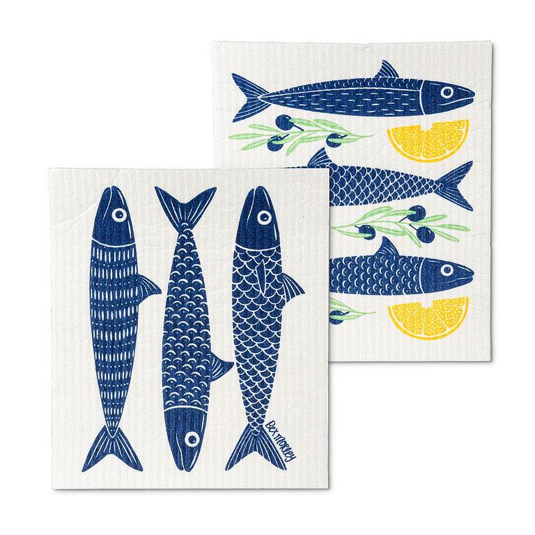 Fish & Lemons Swedish Dishcloth, Set of 2