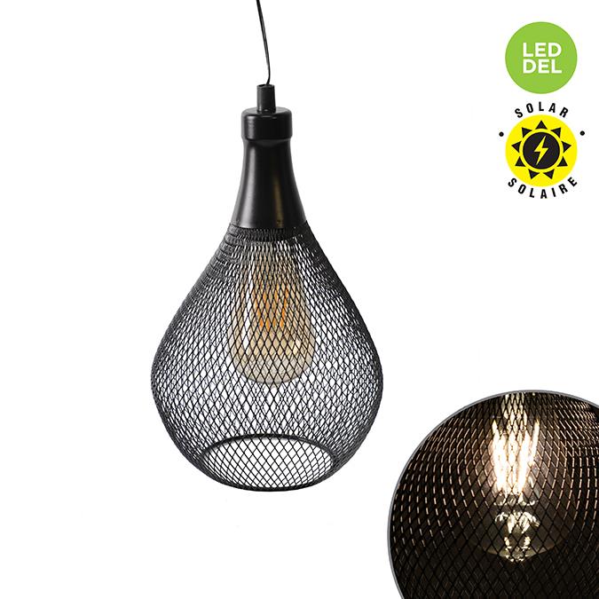 Danson Décor Hanging Solar LED Lamp with Cage, 11"L