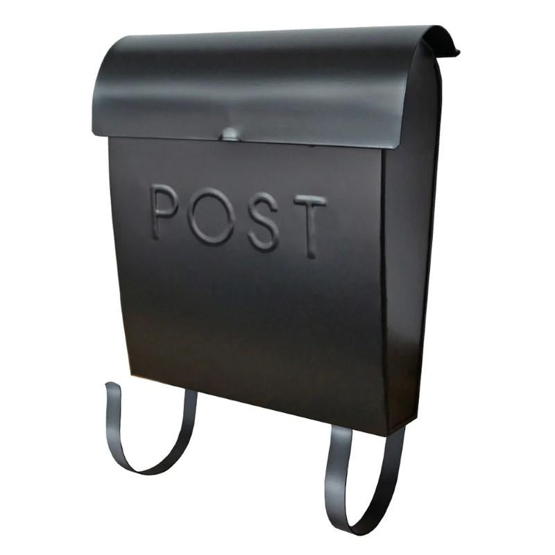 Black 'POST' Mailbox